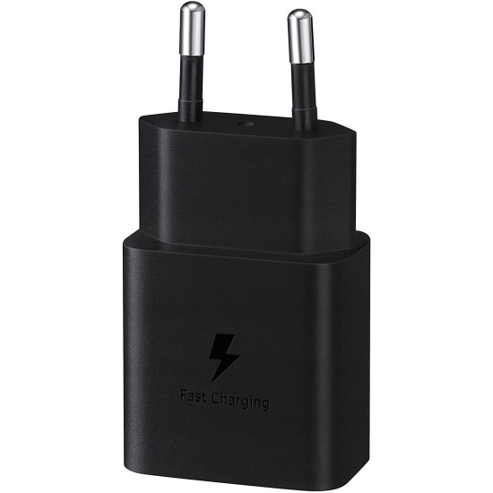 Samsung Fast Travel Charger - Ταχυφορτιστής Ταξιδιού / Αντάπτορας Με 1x Type-C - 15W - Black (EP-T1510NBEGEU)