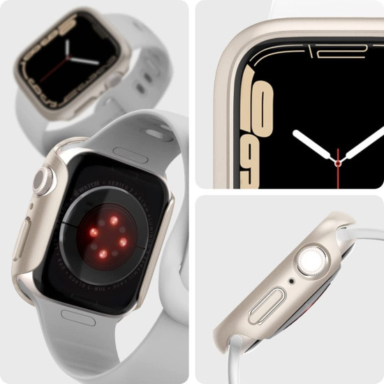 Spigen Θήκη Thin Fit Apple Watch 9 / 8 / 7 41mm - Starlight (ACS04185)