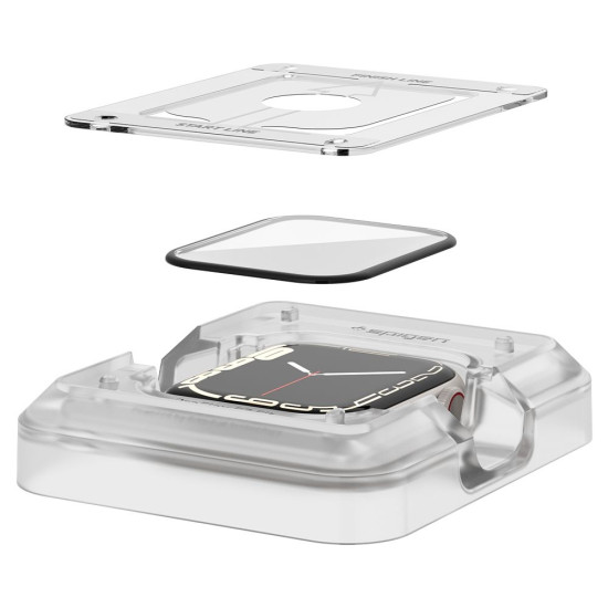 Spigen ProFlex "EZ FIT" Tempered Glass - Fullface Αντιχαρακτικό Γυαλί Οθόνης Apple Watch 9 / 8 / 7 41mm - 2 Τεμάχια (AFL04052)