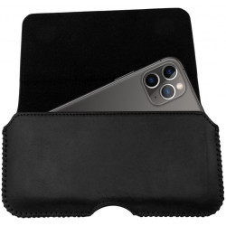 Rosso Deluxe Belt Case - Universal Δερμάτινη Θήκη Ζώνης για Smartphones / Κινητά - 16 x 8 cm - Black (8719246177545)