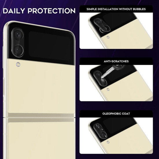 Mocolo TG+ Silk HD Pro Glass Camera Protector - Αντιχαρακτικό Προστατευτικό Γυαλί για Φακό Κάμερας Samsung Galaxy Z Flip3 5G - Black (0760122595784)