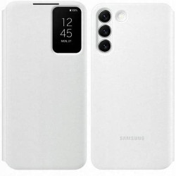 Official Samsung Smart Clear View Cover - Θήκη Flip με Ενεργό Πορτάκι Samsung Galaxy S22 Plus 5G - White (EF-ZS906CWEGEE)