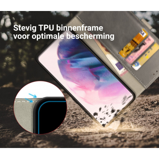 Rosso Element PU Θήκη Πορτοφόλι Samsung Galaxy S21 Plus 5G - Grey (8719246286117)