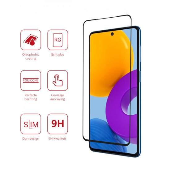 Rosso Tempered Glass - FullFace Αντιχαρακτικό Προστατευτικό Γυαλί Οθόνης Samsung Galaxy M52 5G - Black (8719246342455)