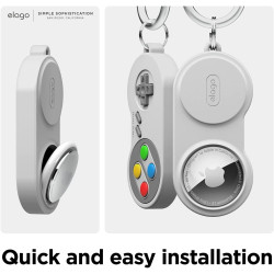 Elago W5 Case - Θήκη / Μπρελόκ Premium Σιλικόνης Apple AirTag 2 / 1 - Light Grey (EATW5-LGY)