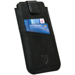 Rosso Deluxe Select Insert Case - Universal Δερμάτινη Θήκη για Smartphones / Κινητά - 14 x 7 cm - Black (8719246130120)