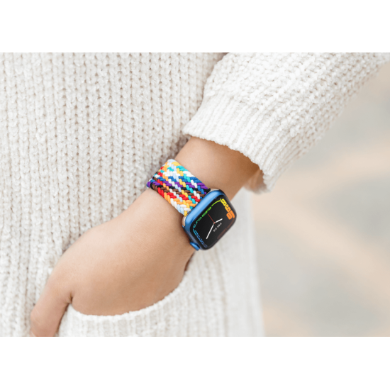 SwitchEasy Candy - Premium Υφασμάτινο Πλεκτό Λουράκι Apple Watch SE/11/10/9/8/7/6/5/4 (42/41/40mm) - Rainbow (GS-107-185-271-163)