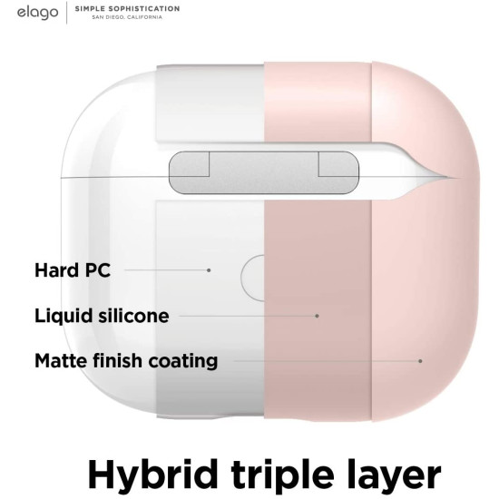 Elago Liquid Hybrid Hang Case - Θήκη για AirPods 3rd Gen - Lovely Pink (EAP3RH-HANG-LPK)