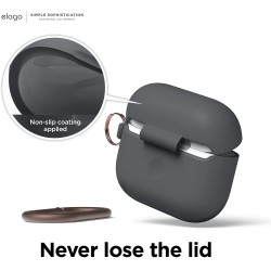 Elago Hang Case - Θήκη Σιλικόνης για AirPods 3rd Gen - Dark Gray (EAP3HG-HANG-DGY)