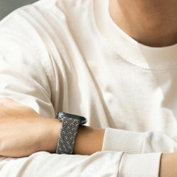Uniq Aspen Braided Band - Premium Πλεκτό Λουράκι Apple Watch Ultra/SE/11/10/9/8/7/6/5/4 (49/46/45/44mm) - Pebble Grey (UNIQ-45MM-ASPDEPGRY)