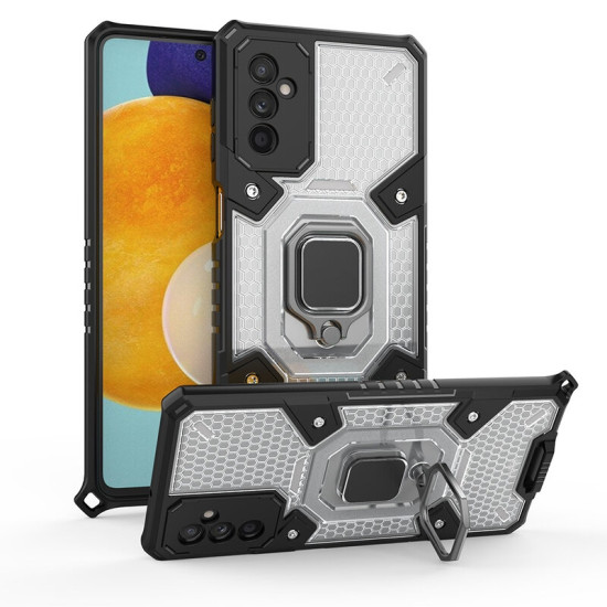 Vivid Honeycomb Armor - Ανθεκτική Θήκη Samsung Galaxy M52 5G με Μεταλλικό Ring Holder - Black (UNARMORGALAXYM52BK)