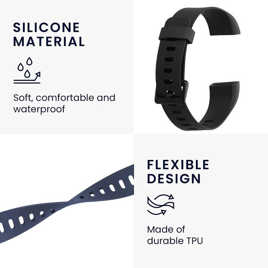 KW Λουράκι Σιλικόνης Realme Band 1 - 2 Τεμάχια - Black / Dark Blue (58173.01)