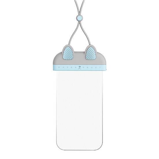 Usams US-YD010 Kitty Universal Waterproof Mobile Bag - Αδιάβροχη Θήκη για Κινητά έως 7'' - IPX8 - Turquoise / Gray (6958444971568)