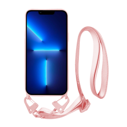 Vivid Silicone Strap - Θήκη Σιλικόνης με Λουράκι Λαιμού - Apple iPhone 13 Pro - Nude (VISISTRAP197NUDE)