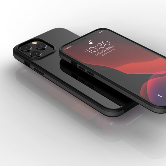 Bodycell Back Glass Aluminium Bumper - Θήκη με Πλάτη από Tempered Glass και Bumper Αλουμινίου - Apple iPhone 12 / 12 Pro - Black (5206015056604)