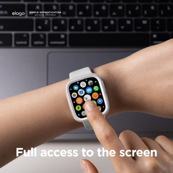 Elago Θήκη Duo Case Apple Watch SE/9/8/7/6/5/4 (41/40mm) - Transparent / White (EAW41DUO-TRWH)