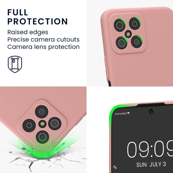 KWmobile Θήκη Σιλικόνης Honor X8 4G με Πλαίσιο Κάμερας - Winter Rose (58396.193)