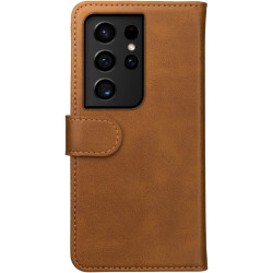 Rosso Element PU Θήκη Πορτοφόλι Samsung Galaxy S21 Ultra 5G - Light Brown (8719246286094)