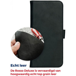 Rosso Deluxe Δερμάτινη Θήκη Πορτοφόλι Apple iPhone 13 mini - Black (8719246319969)