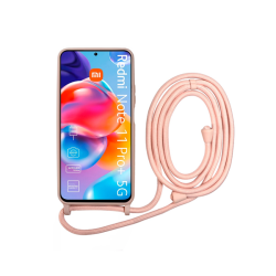 Vivid Silicone Lace - Θήκη Σιλικόνης με Λουράκι Λαιμού - Xiaomi Redmi Note 11 Pro Plus 5G - Nude (VISILACE22NUDE)