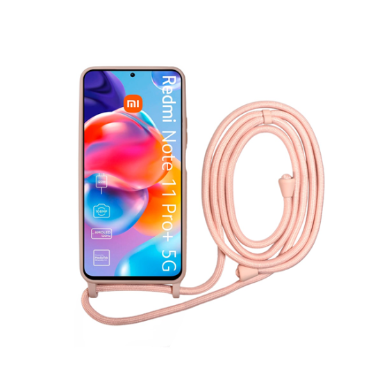 Vivid Silicone Lace - Θήκη Σιλικόνης με Λουράκι Λαιμού - Xiaomi Redmi Note 11 Pro Plus 5G - Nude (VISILACE22NUDE)