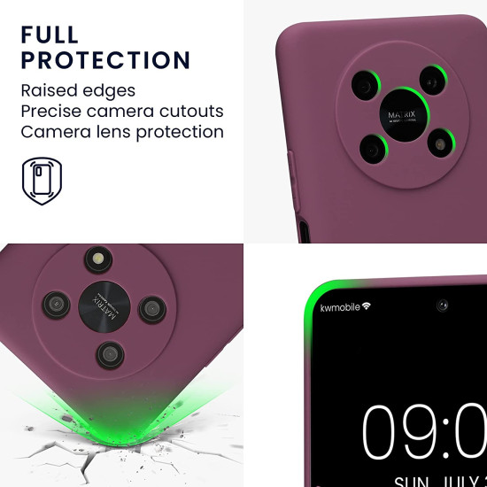 KWmobile Θήκη Σιλικόνης Honor Magic4 Lite με Πλαίσιο Κάμερας - Bordeaux Violet (58580.187)
