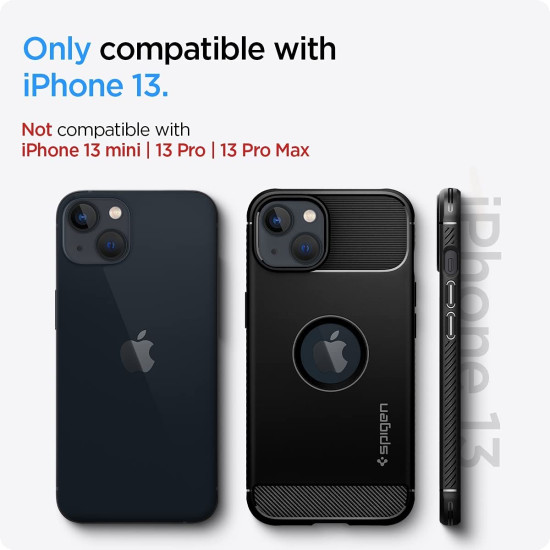 Spigen Θήκη Rugged Armor Apple iPhone 13 - Matte Black (ACS03518)