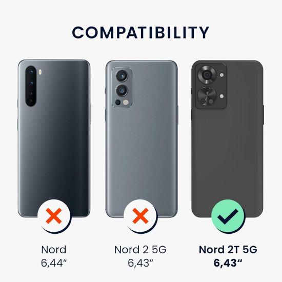 KWmobile Matte Θήκη Σιλικόνης με Λουράκι Λαιμού OnePlus Nord 2T - Dark Green (58770.80)