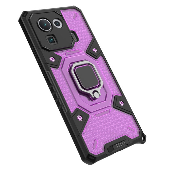 Vivid Honeycomb Armor - Ανθεκτική Θήκη Xiaomi Mi 11 Pro με Μεταλλικό Ring Holder - Rose Violet (UNARMORMI11PROROSE)