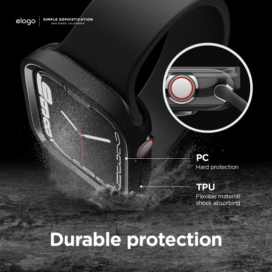 Elago Θήκη Duo Case Apple Watch SE/9/8/7/6/5/4 (41/40mm) - Black / Metallic Dark Gray (EAW41DUO-BKMDGY)