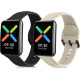 KW Λουράκι Σιλικόνης Oppo Watch Free - 2 Τεμάχια - Black / Beige (58875.01)