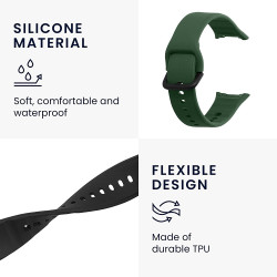 KW Λουράκι Σιλικόνης Oppo Watch Free - 2 Τεμάχια - Black / Dark Green (58875.02)