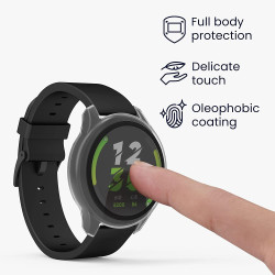 KW Full Body Cover - Θήκη με Tempered Glass - Realme Watch T1 - 2 Τεμάχια - Black / Transparent (58892.01)