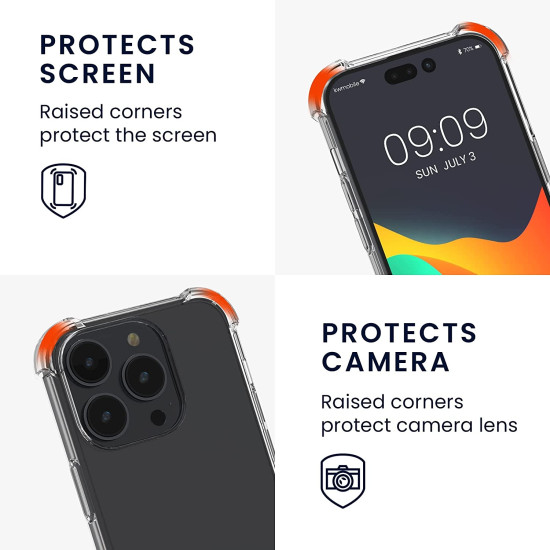 KWmobile Διάφανη Θήκη Σιλικόνης με Λουράκι Λαιμού - Apple iPhone 14 Pro - Transparent / Grey (59110.22)
