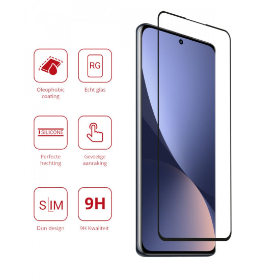 Rosso Tempered Glass - FullFace Αντιχαρακτικό Προστατευτικό Γυαλί Οθόνης Xiaomi 12 / 12X - Black (8719246358203)