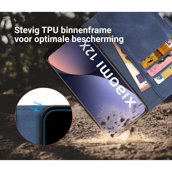 Rosso Element PU Θήκη Πορτοφόλι Xiaomi 12 / 12X - Blue (8719246358487)