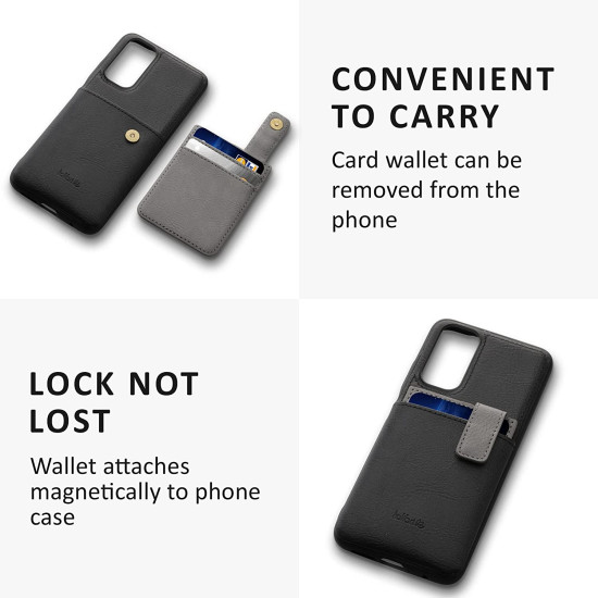 Kalibri 2 in 1 Σκληρή Θήκη - Πορτοφόλι με TPU Bumper και Αποσπώμενη Θήκη για Κάρτες - Xiaomi Redmi Note 11 / 11S - Black / Light Grey (59172.01)