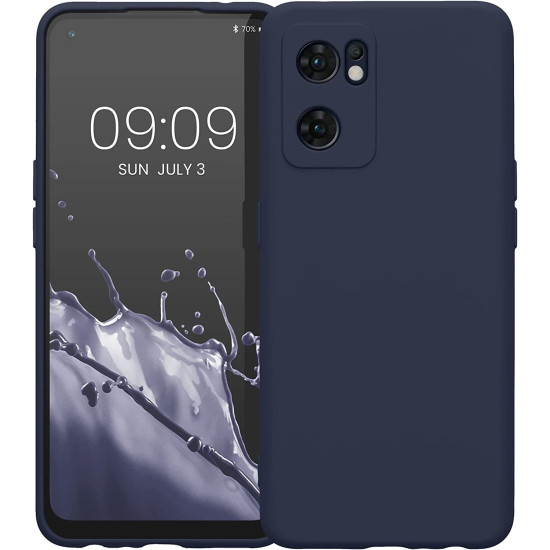 KWmobile Soft Slim Flexible Rubber Cover with Camera Protector - Θήκη Σιλικόνης Oppo Find X5 Lite με Πλαίσιο Κάμερας - Blueberry (57633.186)