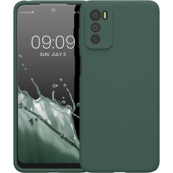 KWmobile Soft Flexible Rubber Cover - Θήκη Σιλικόνης Motorola Moto G42 με Πλαίσιο Κάμερας - Forest Green (59185.166)