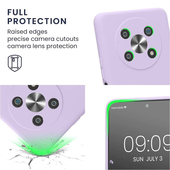 KWmobile Soft Slim Flexible Rubber Cover with Camera Protector - Θήκη Σιλικόνης Honor Magic4 Lite με Πλαίσιο Κάμερας - Lavender (59335.108)
