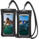 Spigen A610 Aqua Shield Universal Waterproof Floating Case - Αδιάβροχη Θήκη για Κινητά έως 6.8'' - IPX8 - Black - 2 Τεμάχια (AMP04527)