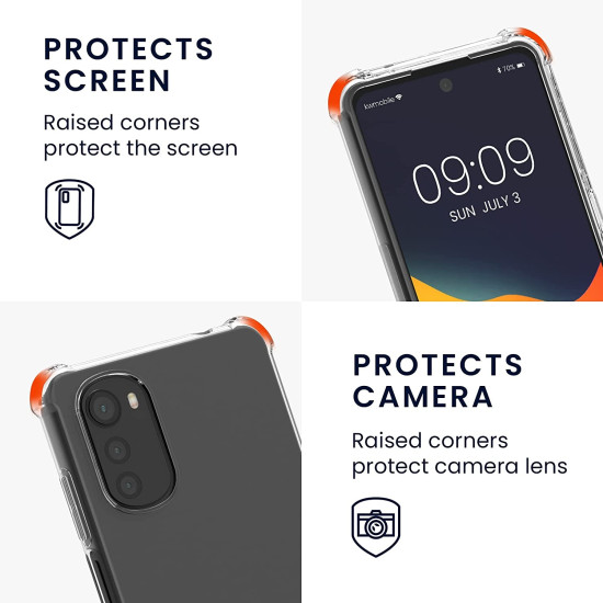 KWmobile Διάφανη Θήκη Σιλικόνης με Λουράκι Λαιμού - Motorola Moto E32 / E32s - Transparent / Lavender / Violet / Purple / White (58666.108)