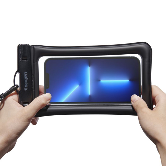 Spigen A610 Aqua Shield Universal Waterproof Floating Case - Αδιάβροχη Θήκη για Κινητά έως 6.8'' - IPX8 - Black (AMP04529)