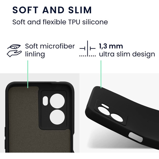 KWmobile Soft Slim Flexible Rubber Cover with Camera Protector - Θήκη Σιλικόνης Realme Narzo 50 5G με Πλαίσιο Κάμερας - Black Matte (59618.47)