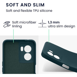 KWmobile Soft Slim Flexible Rubber Cover with Camera Protector - Θήκη Σιλικόνης Realme Narzo 50 5G με Πλαίσιο Κάμερας - Teal Petrol Matte (59618.57)