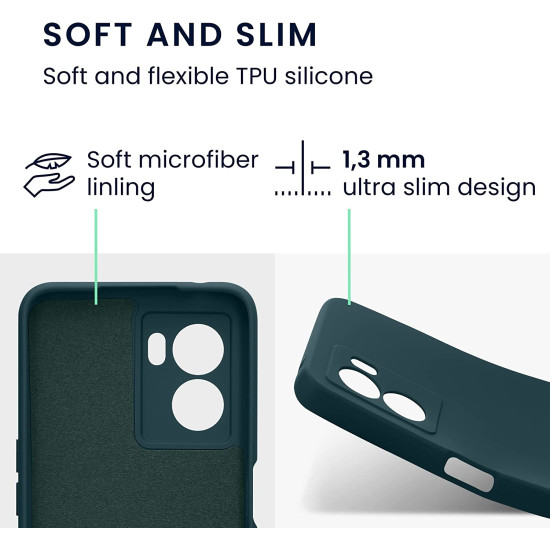 KWmobile Soft Slim Flexible Rubber Cover with Camera Protector - Θήκη Σιλικόνης Realme Narzo 50 5G με Πλαίσιο Κάμερας - Teal Petrol Matte (59618.57)