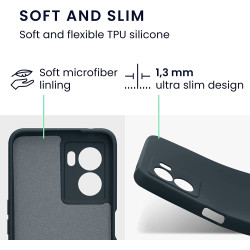 KWmobile Soft Slim Flexible Rubber Cover with Camera Protector - Θήκη Σιλικόνης Realme Narzo 50 5G με Πλαίσιο Κάμερας - Dark Slate (59618.202)