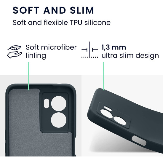 KWmobile Soft Slim Flexible Rubber Cover with Camera Protector - Θήκη Σιλικόνης Realme Narzo 50 5G με Πλαίσιο Κάμερας - Dark Slate (59618.202)