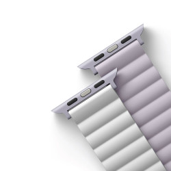Uniq Revix Μαγνητικό Λουράκι Premium Σιλικόνης Apple Watch Ultra/SE/11/10/9/8/7/6/5/4 (49/46/45/44mm) - Lilac / White (UNIQ-45MM-REVLILWHT)