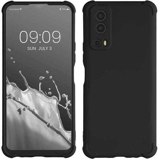 KWmobile Θήκη Σιλικόνης Vivo Y72 5G με Πλαίσιο Κάμερας και TPU Bumper - Black Matte (59901.47)